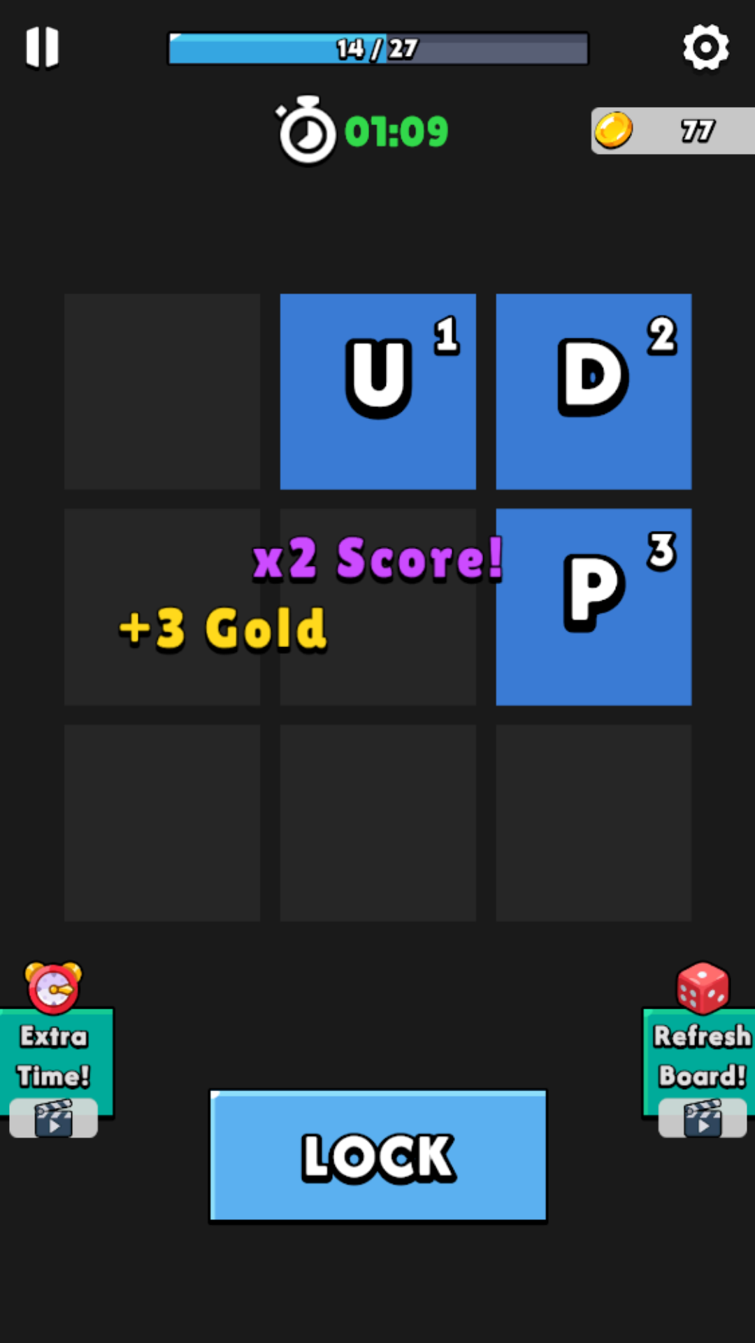 Word Lock screenshot — score multiplier